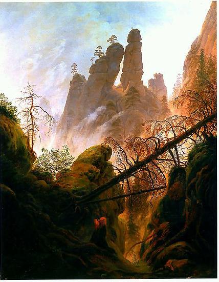Caspar David Friedrich Felsenlandschaft im de:Elbsandsteingebirge oil painting picture